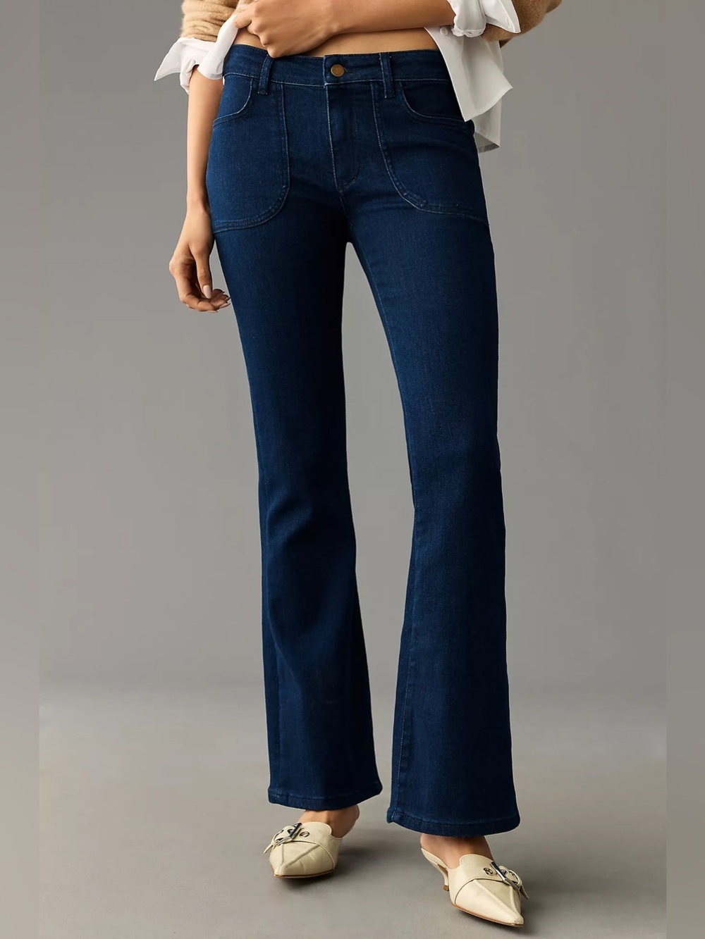 Pilcro Icon Flare Jeans Dark Wash Low Rise Stretch Denim 27P NWT Petite
